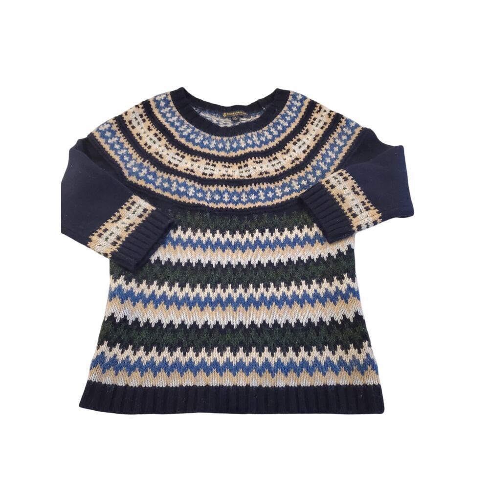 Brooks Brothers Fairisle Yolk merino wool blend knit sweater Medium